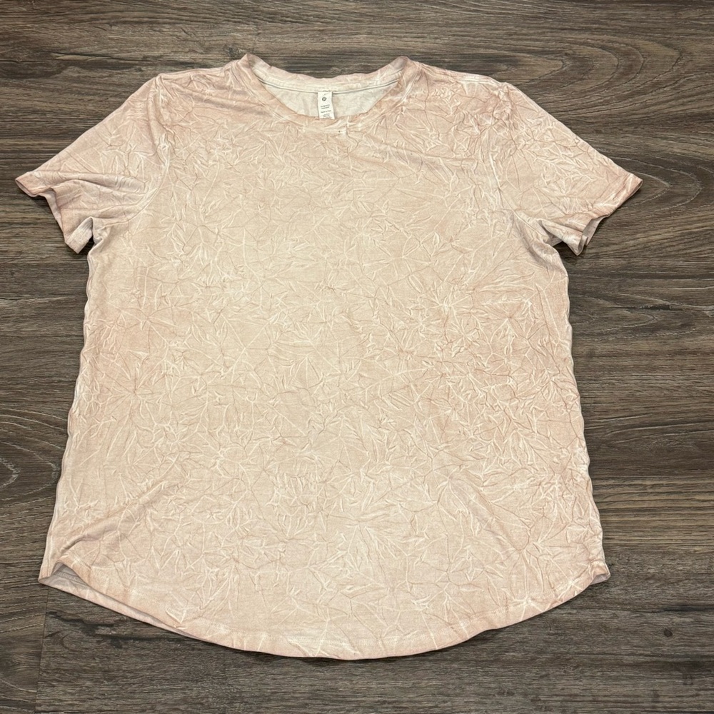 Lululemon Love Crewneck T-Shirt Size 6 Marble Tie Dye Pima Cotton Lyocell Blend